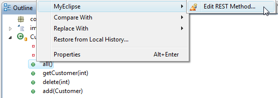 Outline Context Menu Outline Context Menu